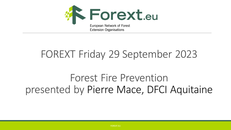 September 2023 FOREXT Friday focussed on forest fires and their prevention